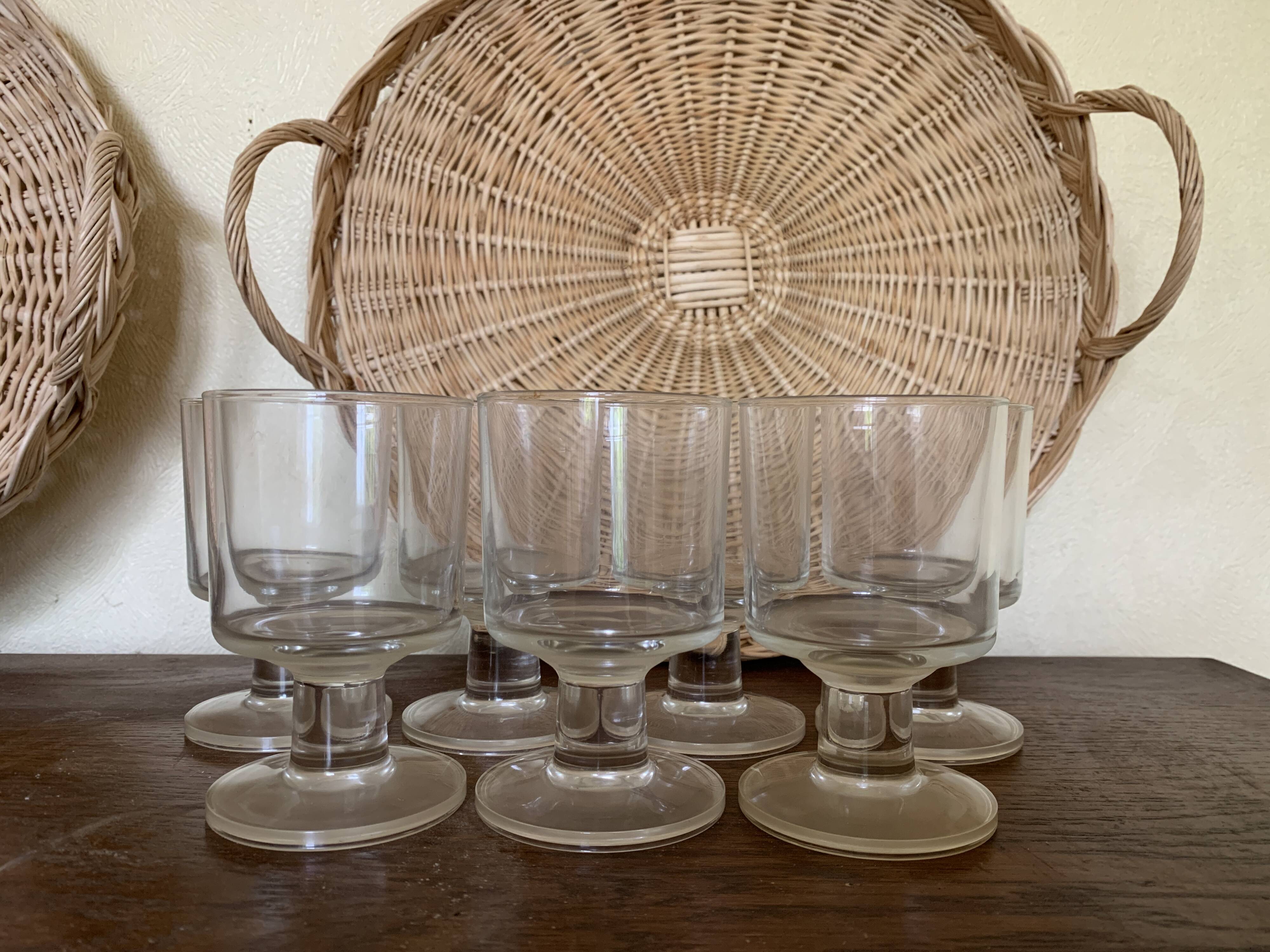7 vintage Luminarc style wine glasses