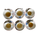 Lot de 6 tasses à thé anglaises  en porcelaine fleuri