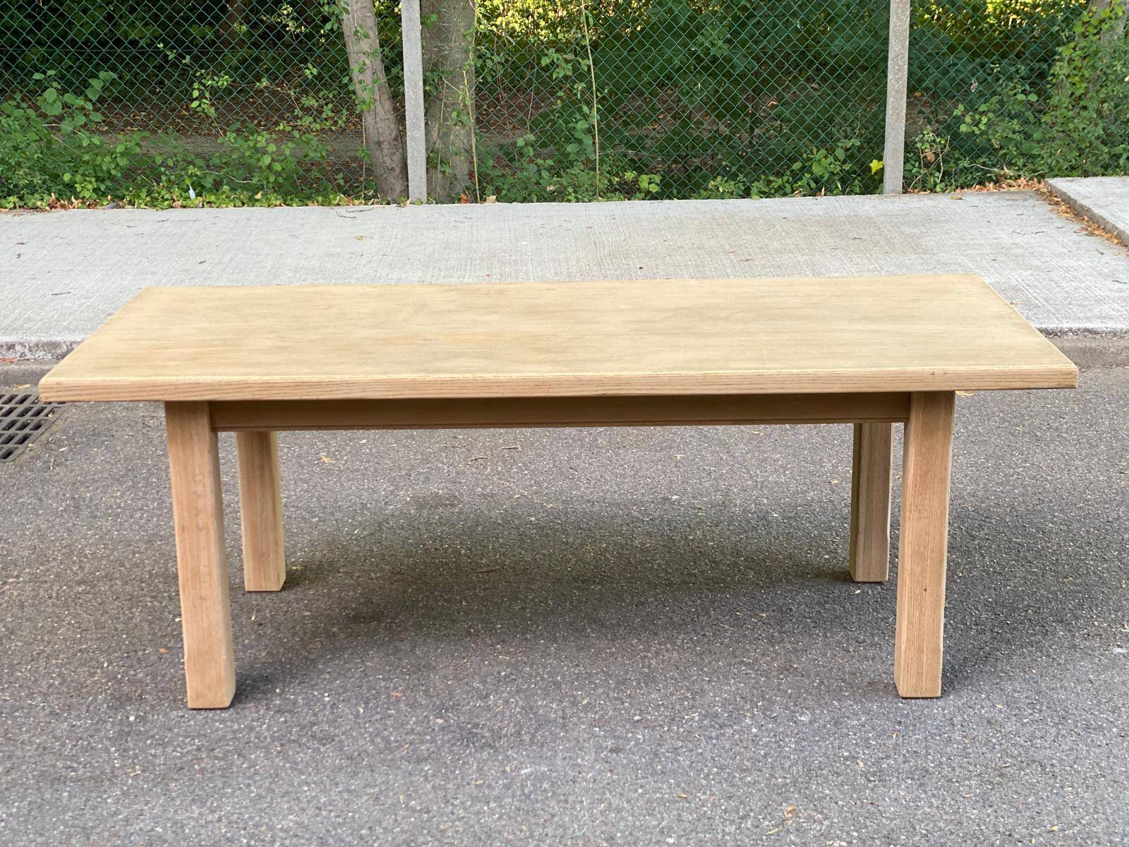 Table à manger de ferme décapée en chêne 1950 - 210cm