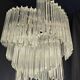 Chandelier with Murano glass quadrilateral prisms, handmade.