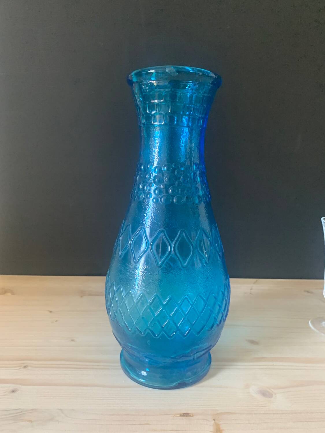 Large blue Italian glass vase