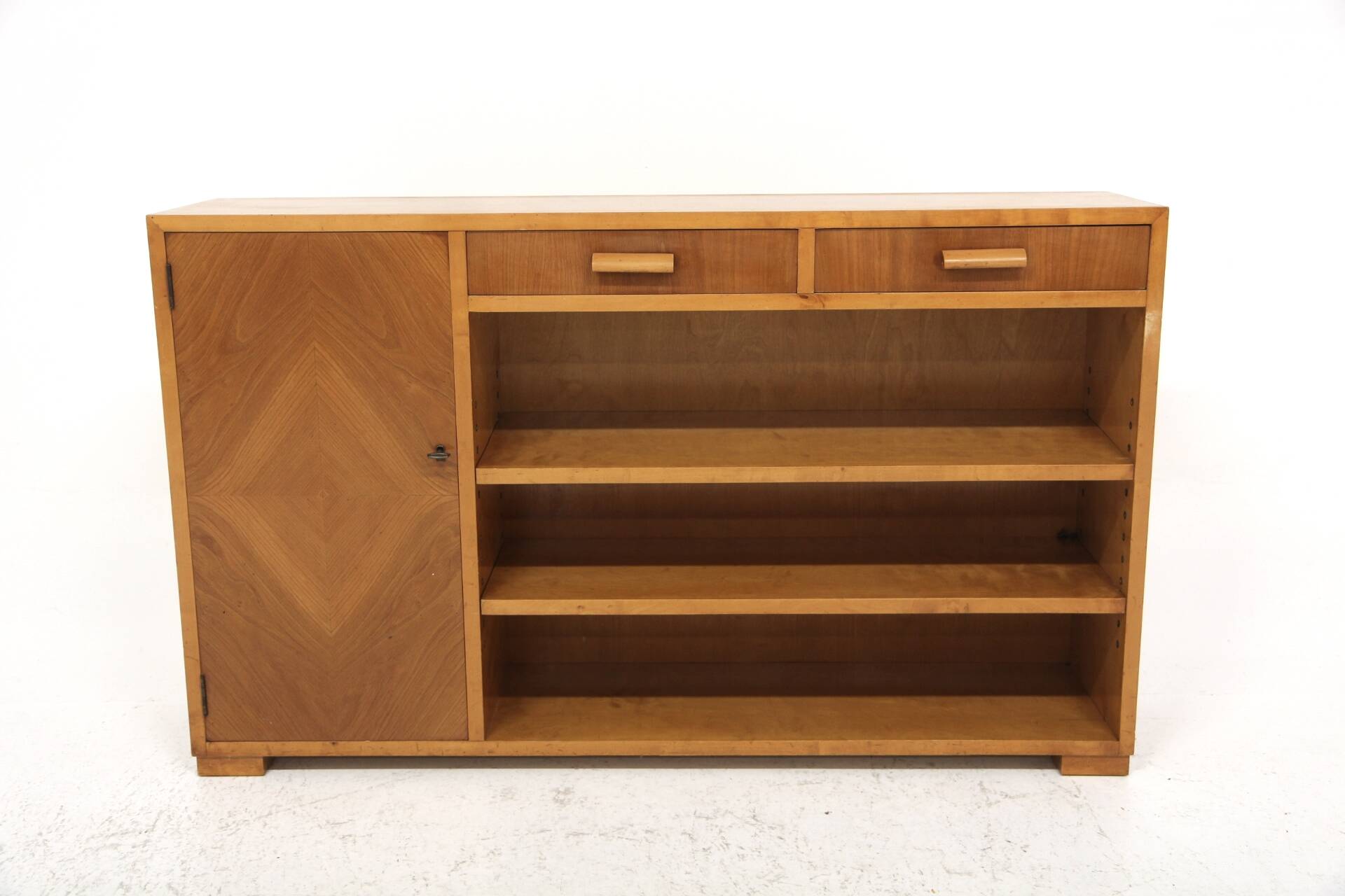 Scandinavian elm bookcase, Swedish modern, Sweden, 1940