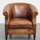 Sheepskin leather club chair