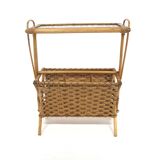 Scandinavian rattan magazine rack, Sweden, 1950