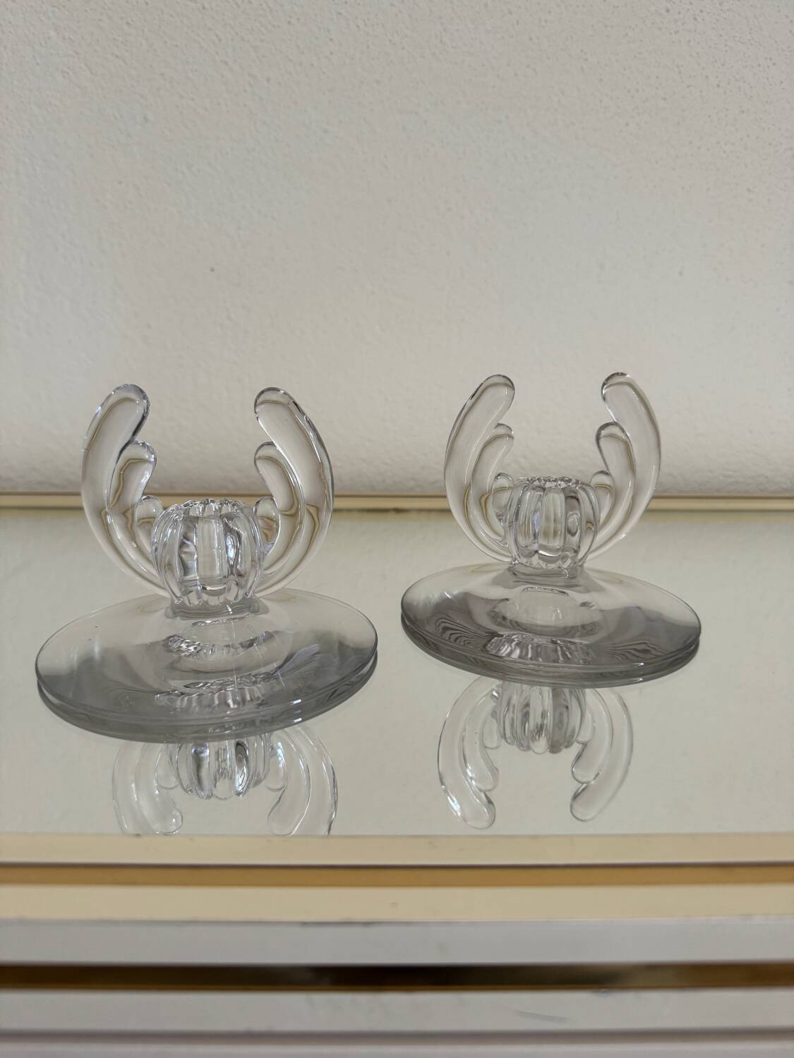 Art Deco crystal candle holder