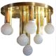 Art Deco-mid-century ceiling light in brass – 10 lights