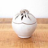Vintage Ceramic Round Trinket Box With Roses On Top, Bonbonniere Bowl