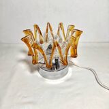 Lámpara de mesa de cristal. Italia, 1970s.