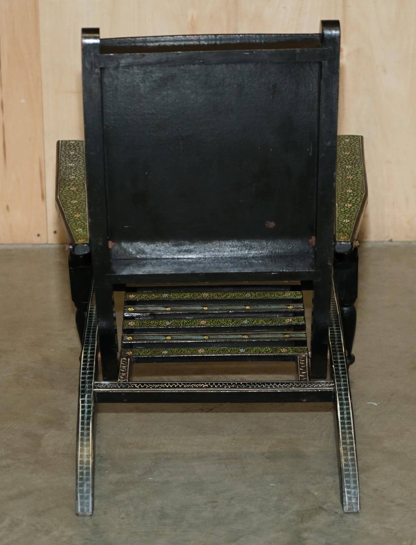 Vintage Anglo-Indian folding chair hand-painted.