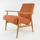 FOX terracotta curled armchair