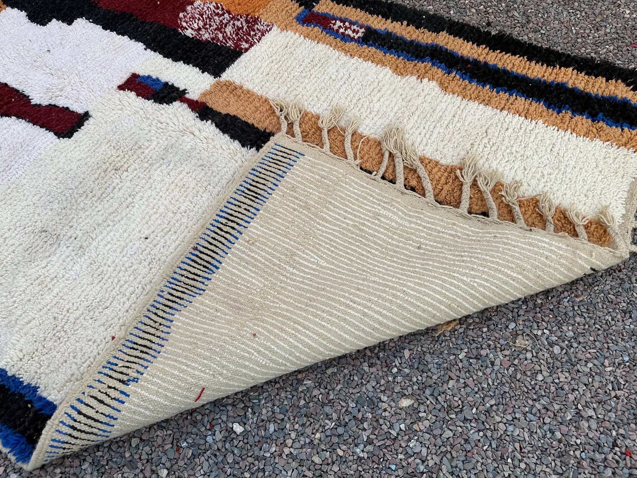 Tapis berbère artisanal laine naturelle 3x2 m