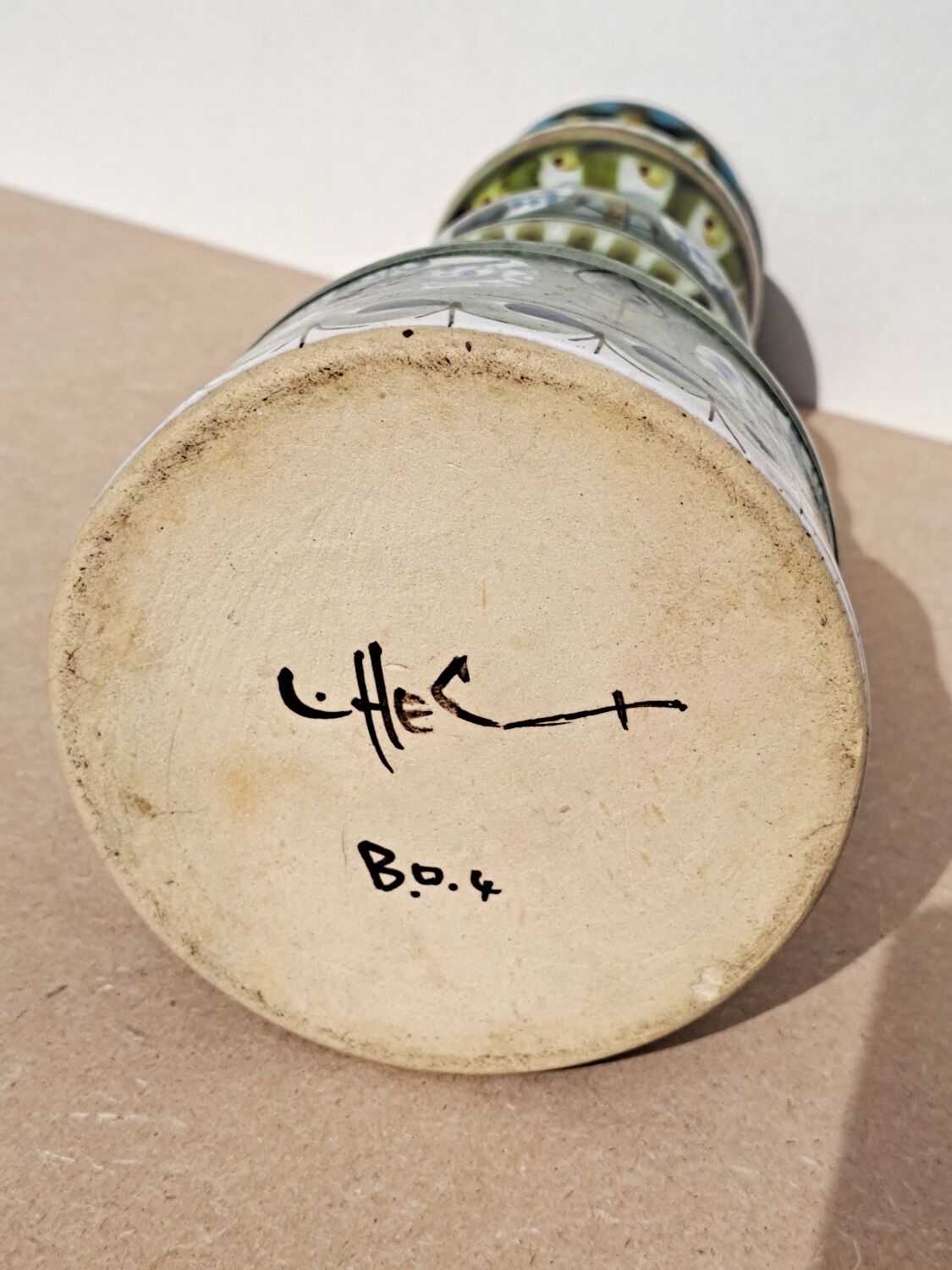 Keraluc sandstone candle holder 70s signed