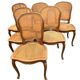 Suite de six chaises de style Régence en chêne massif XX siècle