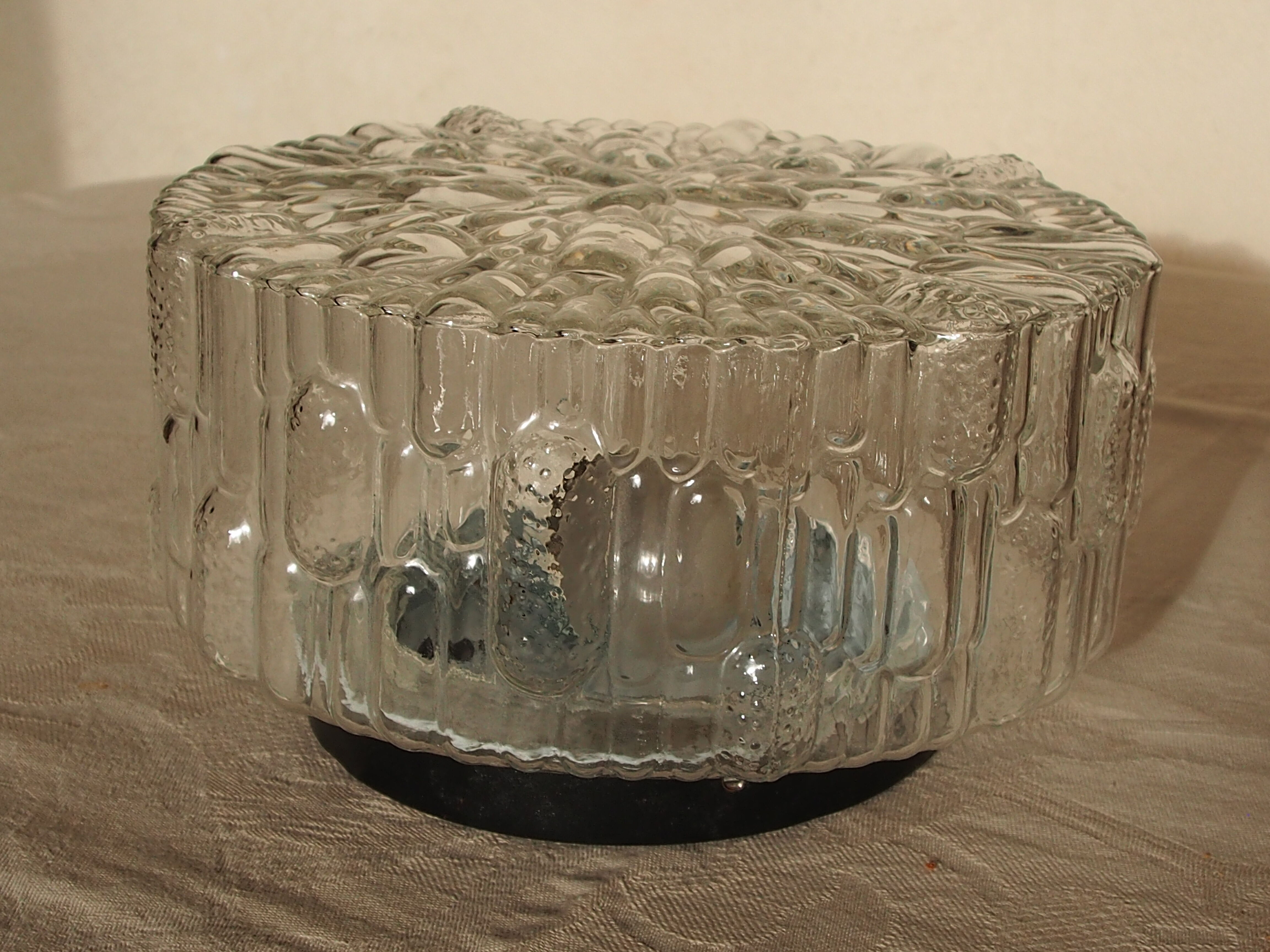 Vintage molded glass ceiling lamp