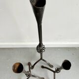 Ensemble de 3 bougeoirs en fer forgé
