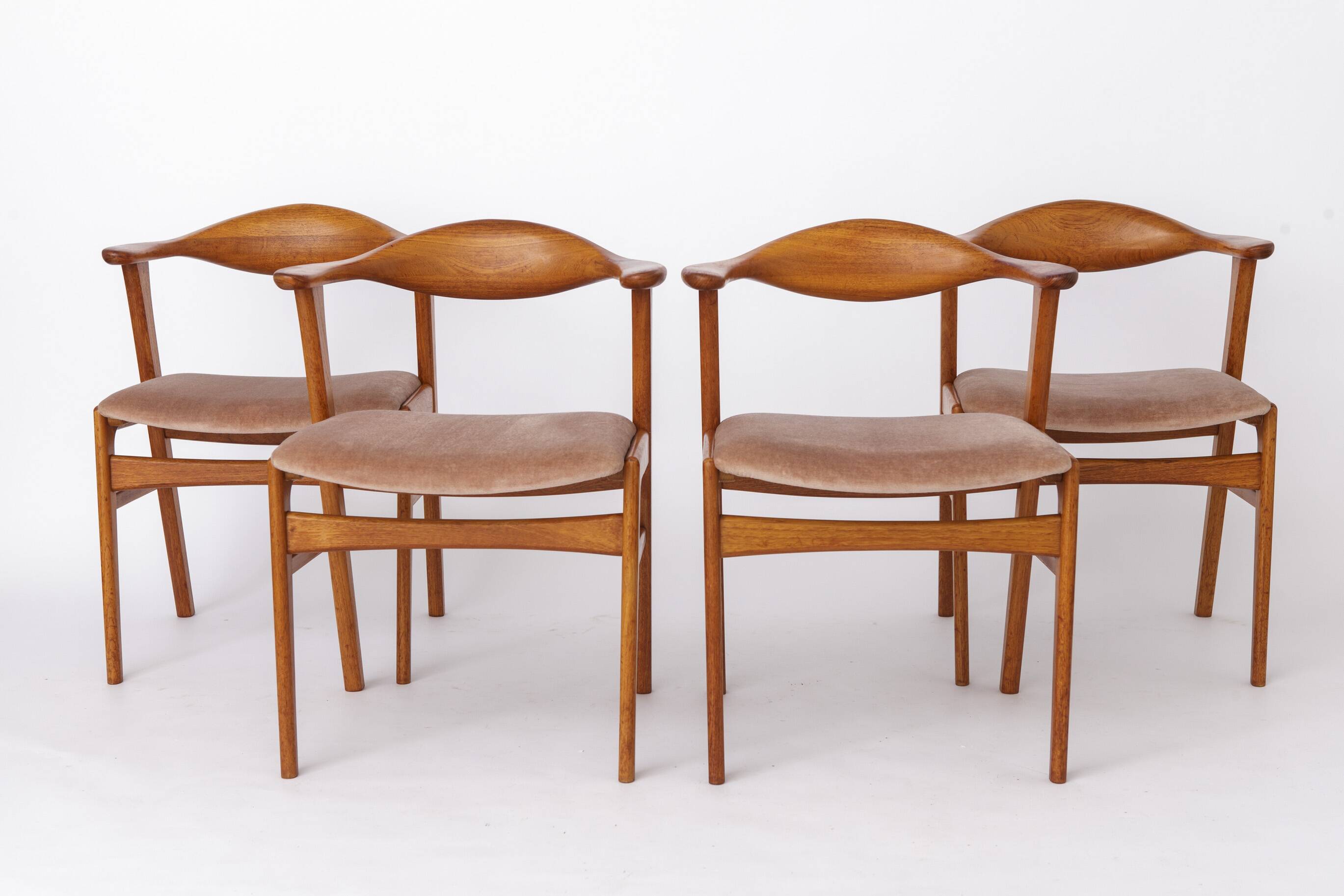 Set of 4 Erik Kirkegaard Chairs Model 49, Danish Mid Century 1960s Teak