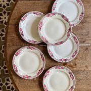 Set of 6 antique flat plates - Saint Amand Céranord