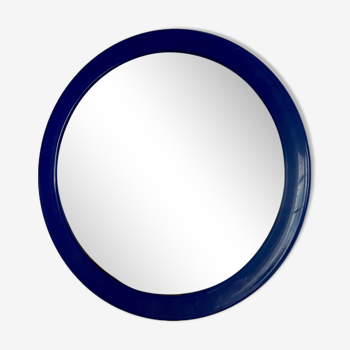 Round blue plastic mirror
