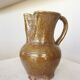 Vintage Studio Pottery Owl Pitcher: Speckled Glaze Stoneware Vase