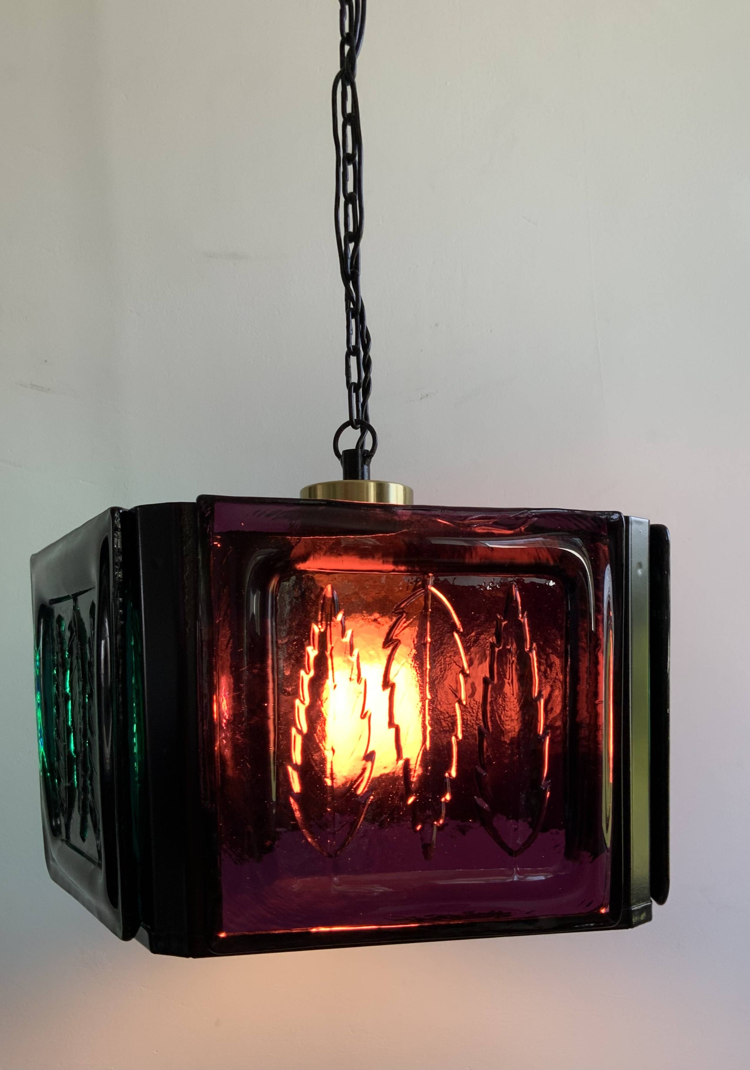 Mid Century Modern Erik Hoglund Ceiling Lamp Glass Kosta Boda 1970s