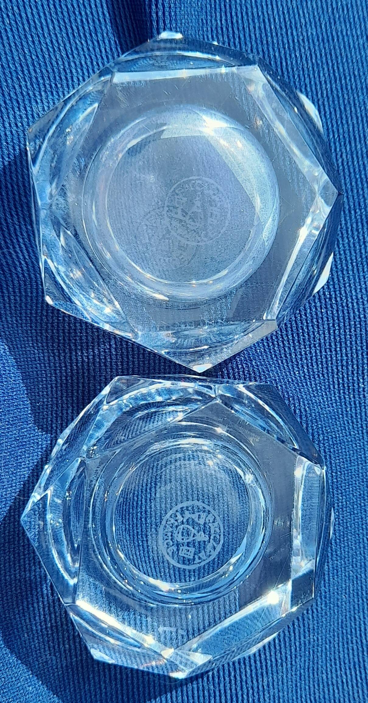 Crystal salt and pepper shakers stamped Baccarat France