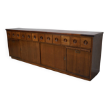 Dutch Industrial Oak Apothecary / Bakery Cabinet, circa 1950s