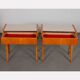 Paire de tables de nuit vintage, bois et formica, 1970