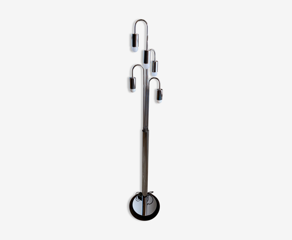Lampadaire 5 lumières chromé des années 70