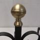 Ancienne paire de chenet fonte fer forgé et bronze cheminée accessoire