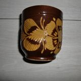 Set of 8 large enameled terracotta cups