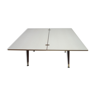 Dining table formica white and brown adjustable in size and height
