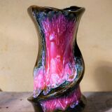 Large vase Vallauris vintage Brown-rose