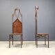 Pair of gothic french high back side chairs, 1960s