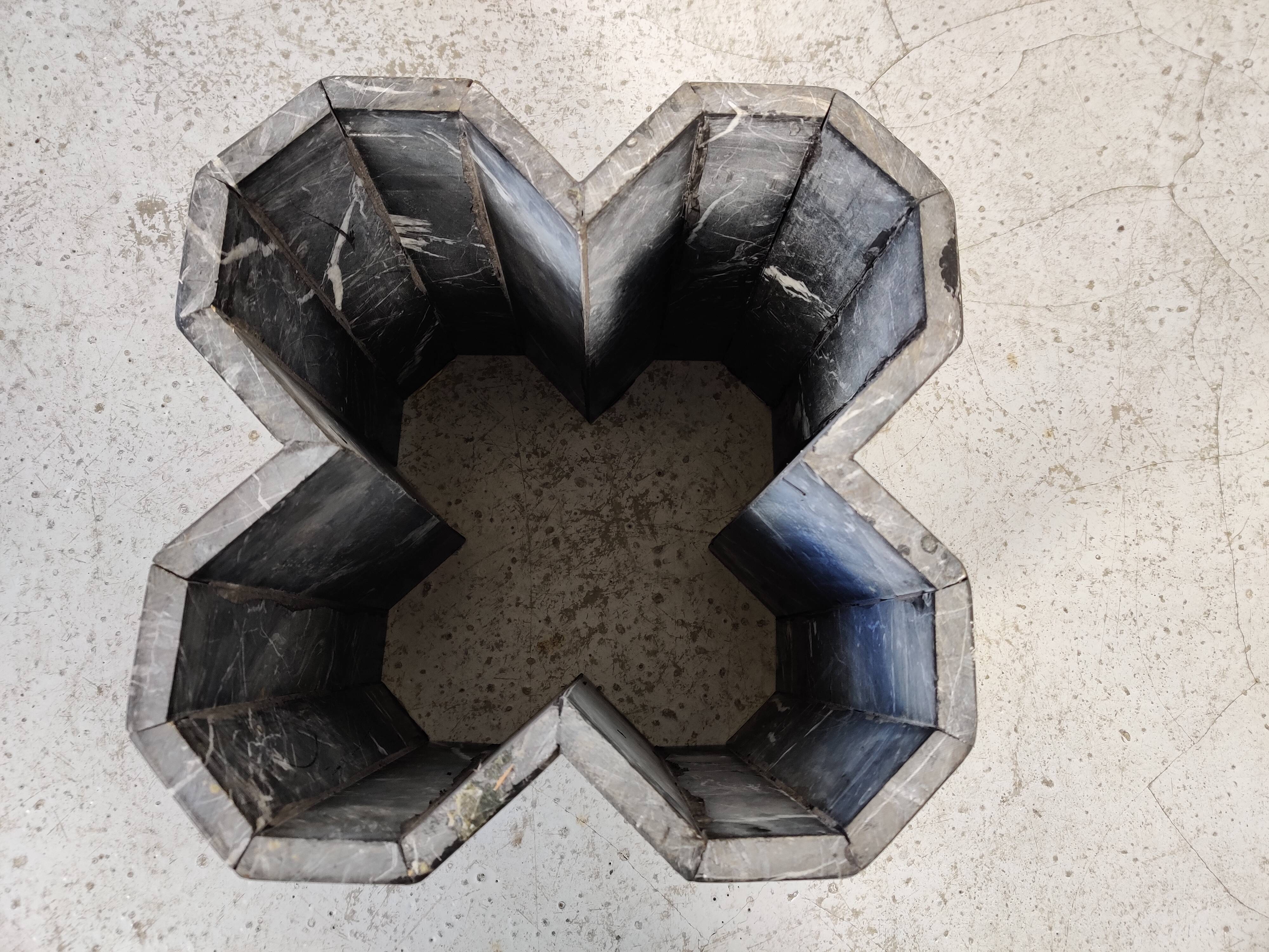 Black marble "cloud" coffee table, 70s/80s