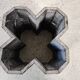 Black marble "cloud" coffee table, 70s/80s