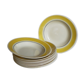 Nine plates faience of gien creation primefleur service caroline vintage