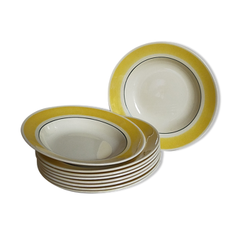 Nine plates faience of gien creation primefleur service caroline vintage