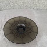 Brown glass cup vintage floral pattern