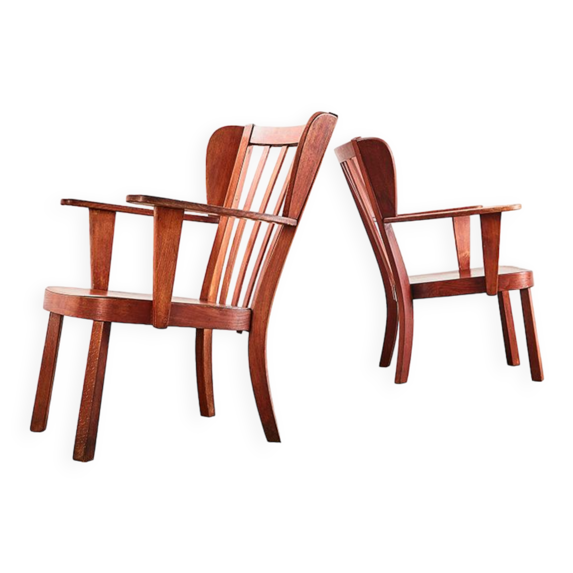 Christian E. Hansen pair of Canada easy chairs for Fritz Hansen Denmark 1940