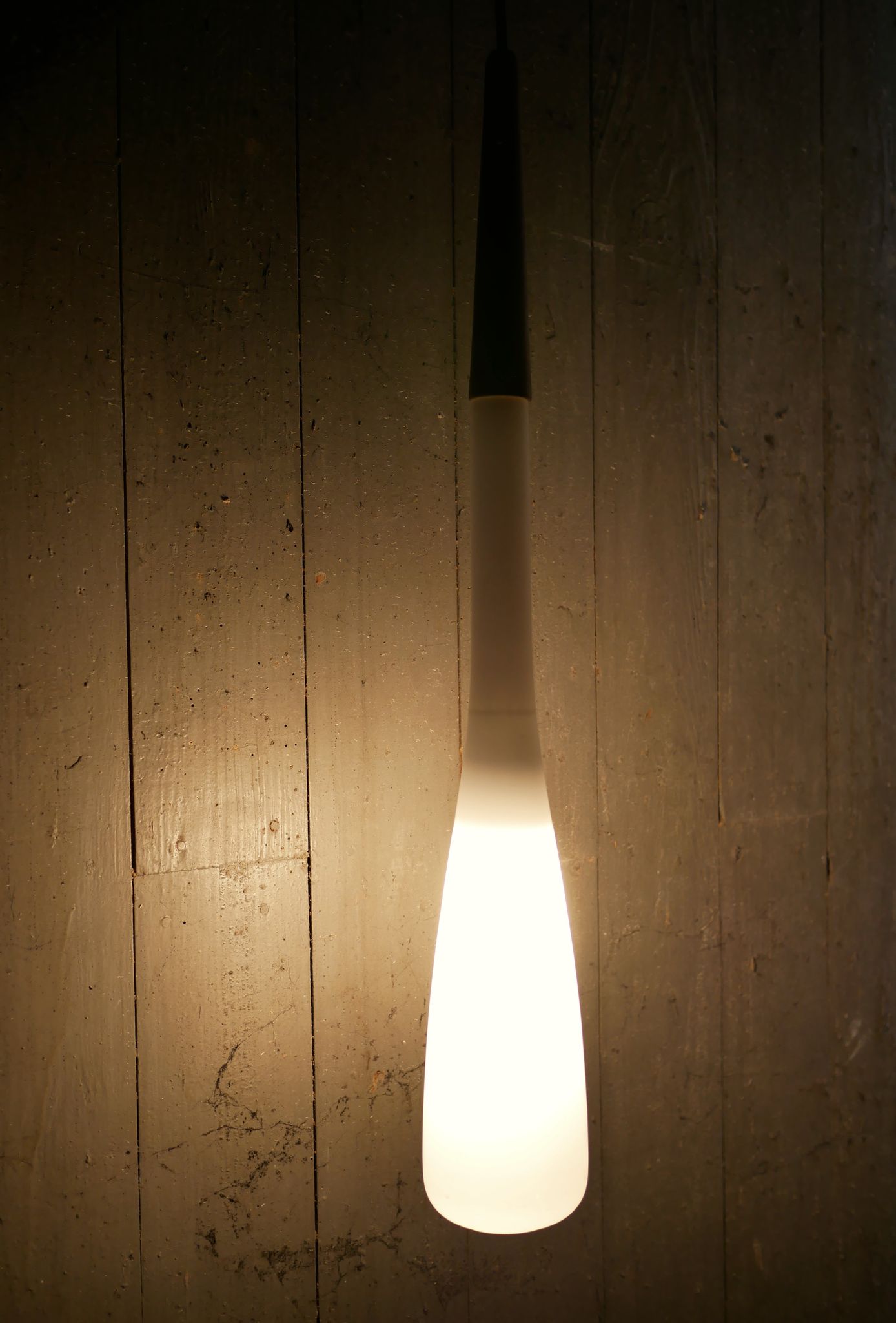 Scandinavian suspension opaline and teak by Uno and 'Sten Kristiansson' for Luxus editions