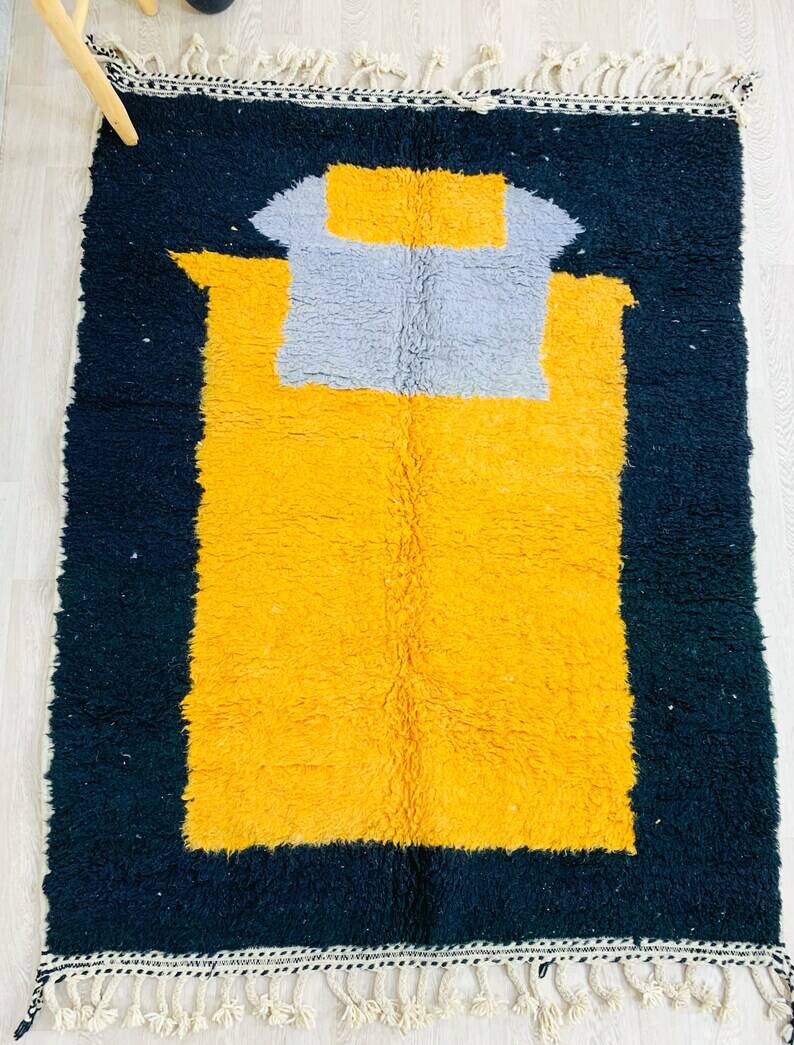 Azilal colorful natural wool handmade rug 300cmx200cm