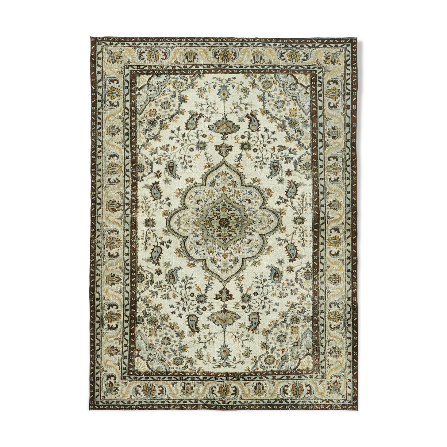 Handmade contemporary oriental 1970s 211 cm x 287 cm blue carpet