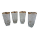 4 vintage water glasses