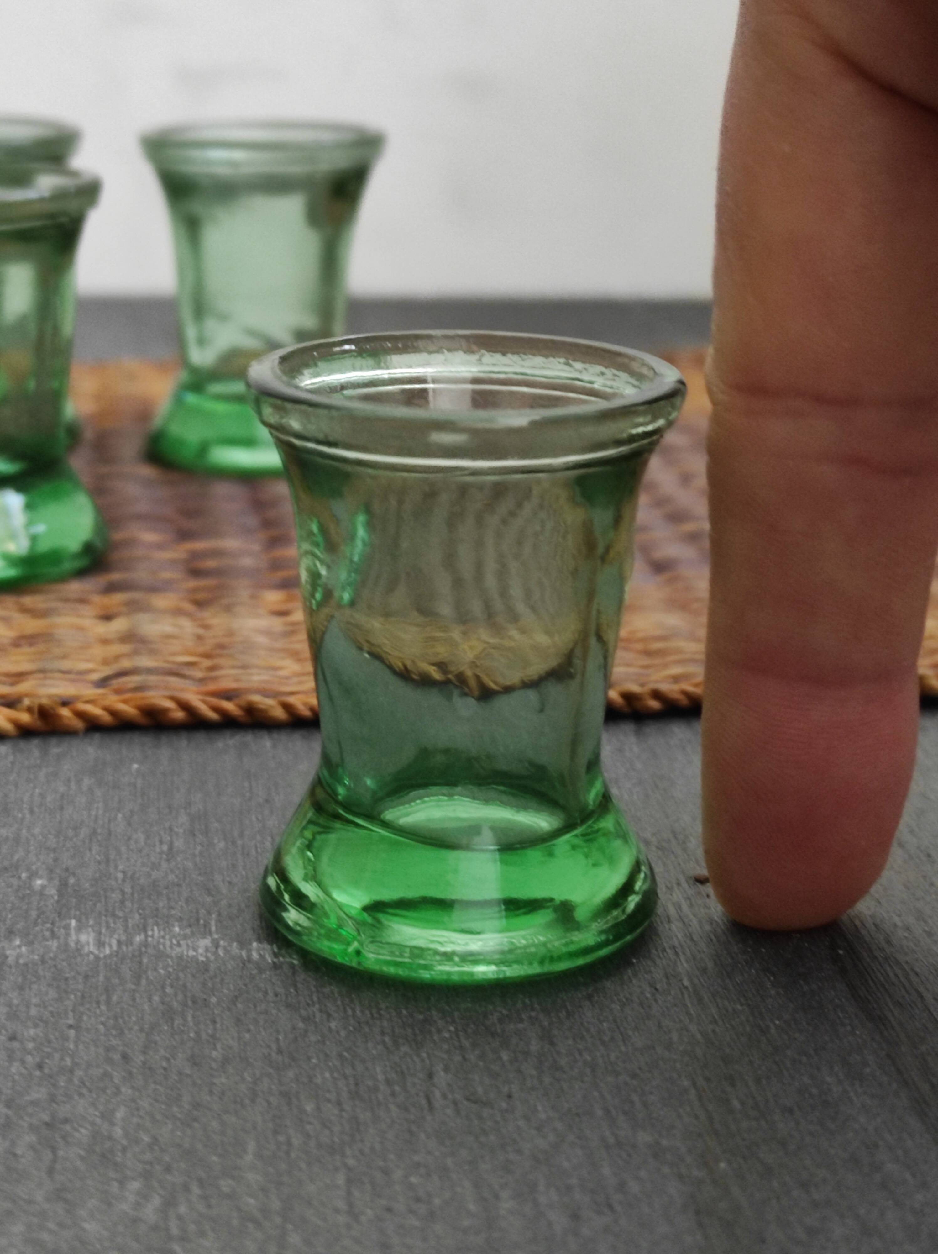 Lot of five glasses with liqueur '50s