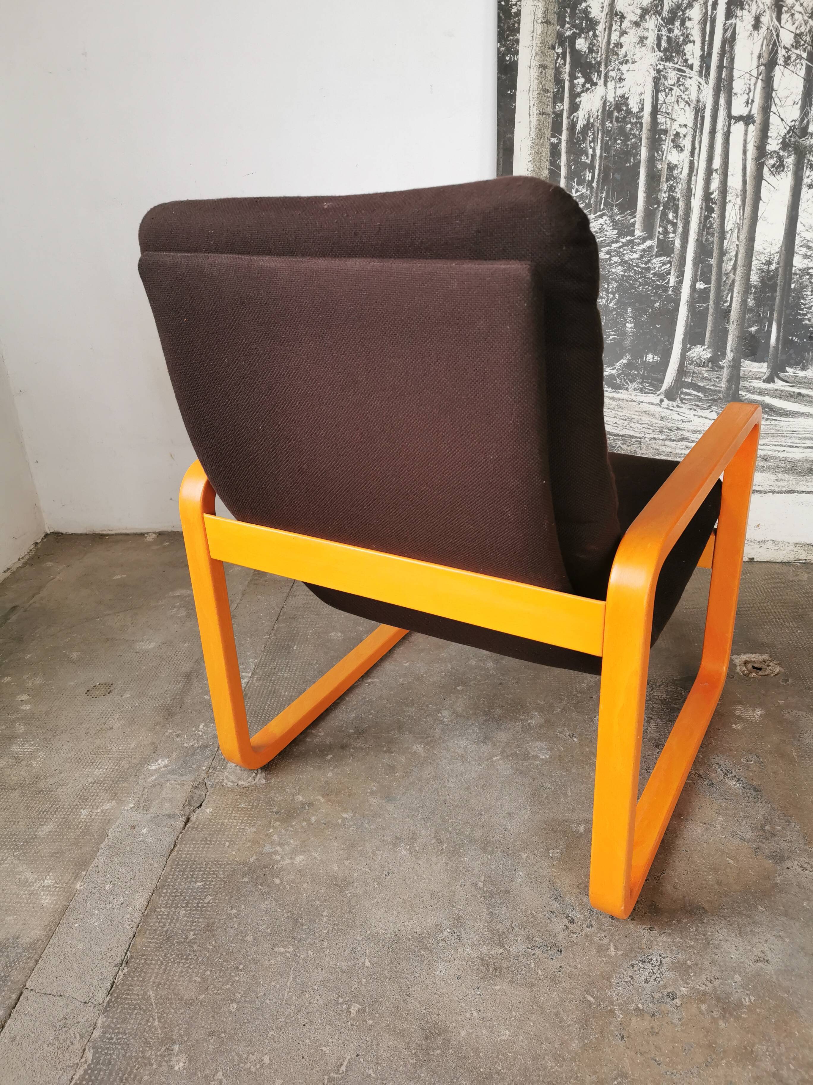 Curved wood armchair Wilkhahn 1980