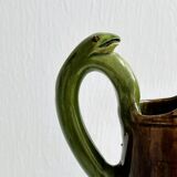 Pitcher in handcrafted enameled ceramic