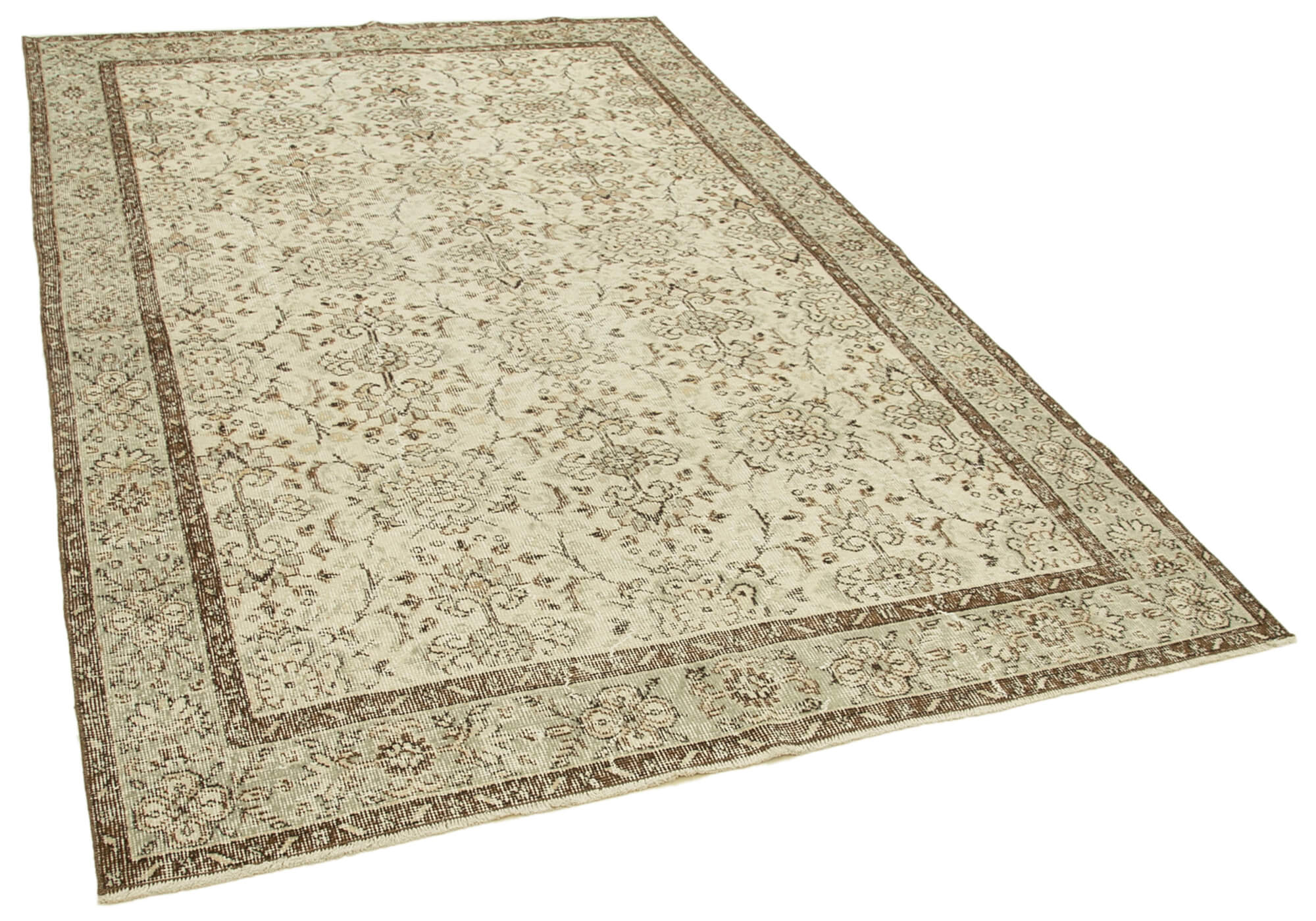 Hand-knotted one-of-a-kind turkish beige rug 172 cm x 263 cm