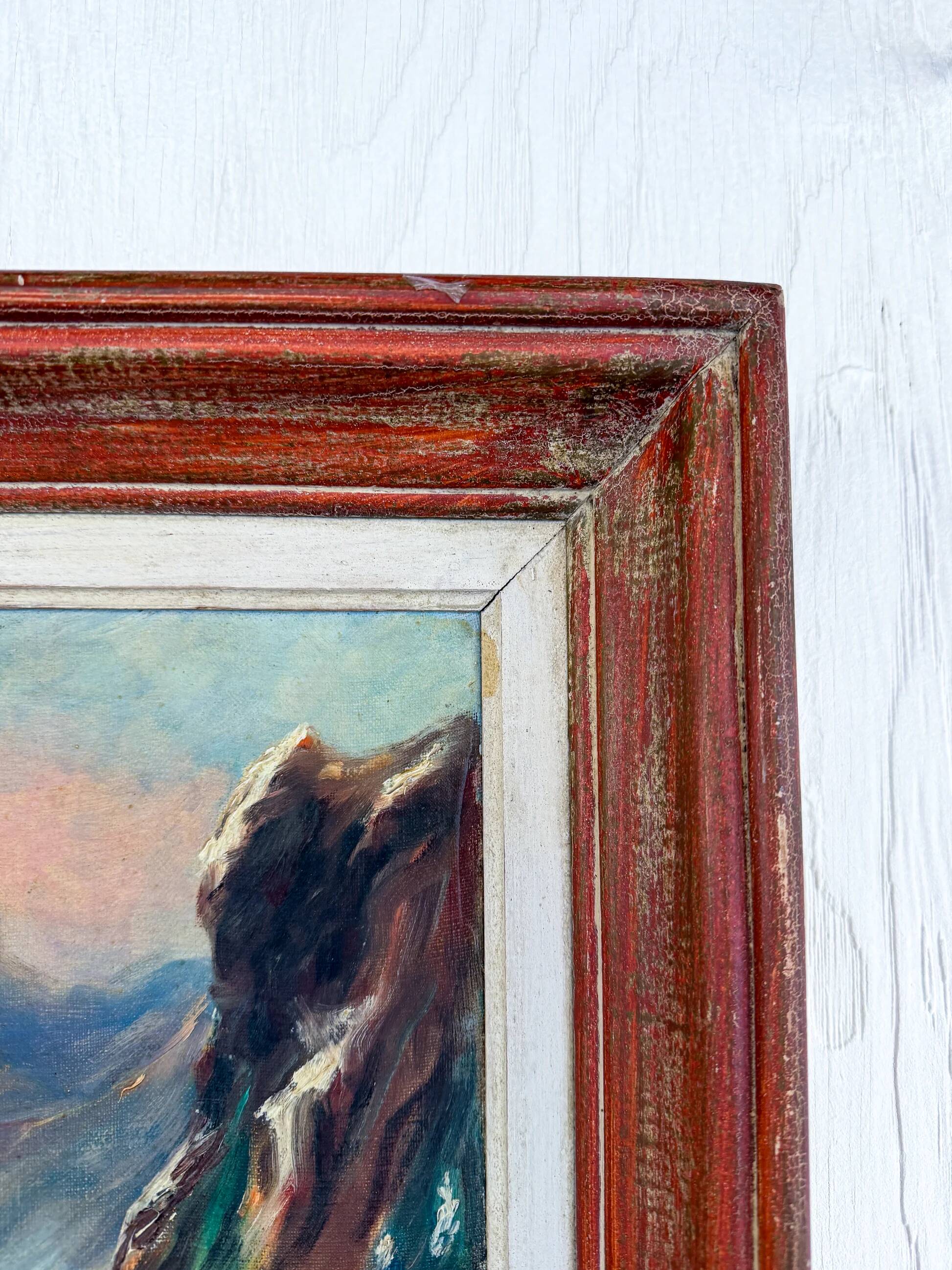 Alpine valley landscape in winter