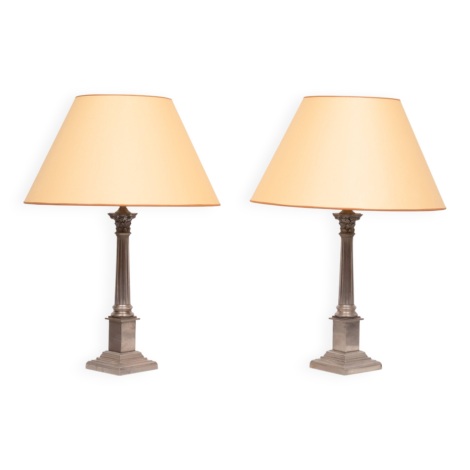 Paire de lampes de table en nickel Colum de Laura Ashley