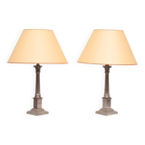 Paire de lampes de table en nickel Colum de Laura Ashley